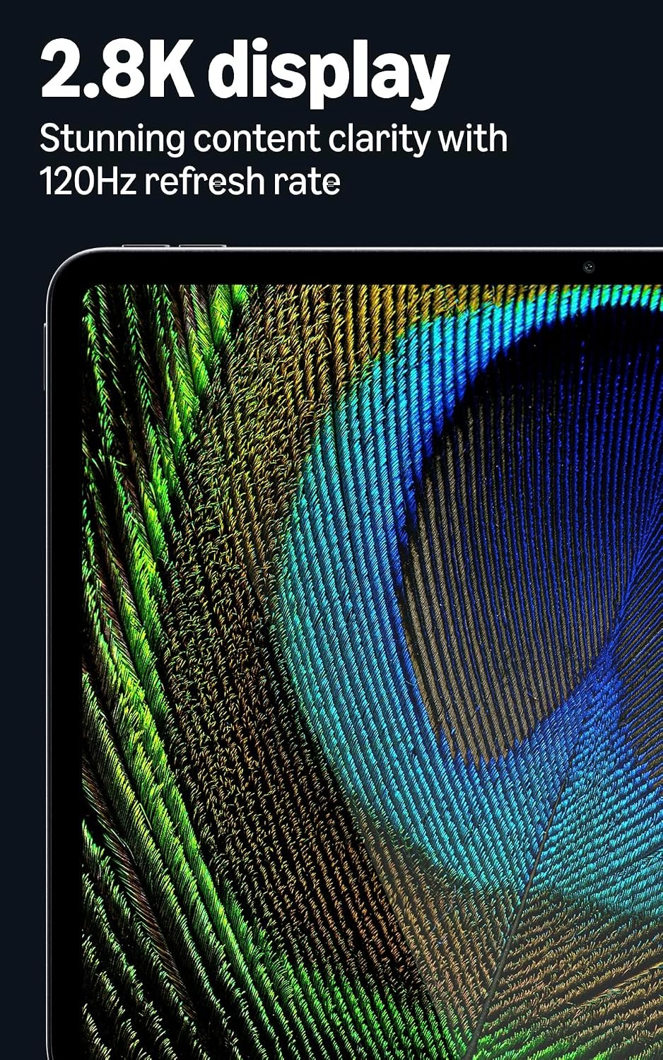 Close-up of the Alexa Tablet 12 Pro 2.8K 120Hz display