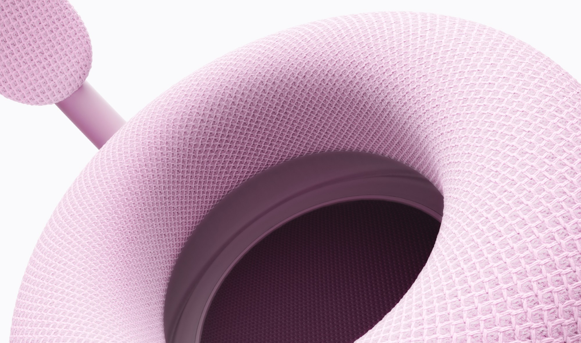 Close-up of the Pink Performance Knit ear cushion on Beats 360