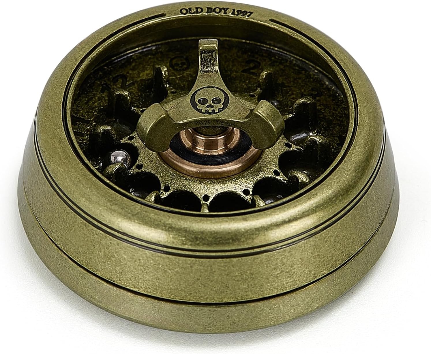 Hammersmith Carnival Roulette Neo edition in aged bronze with skull hub