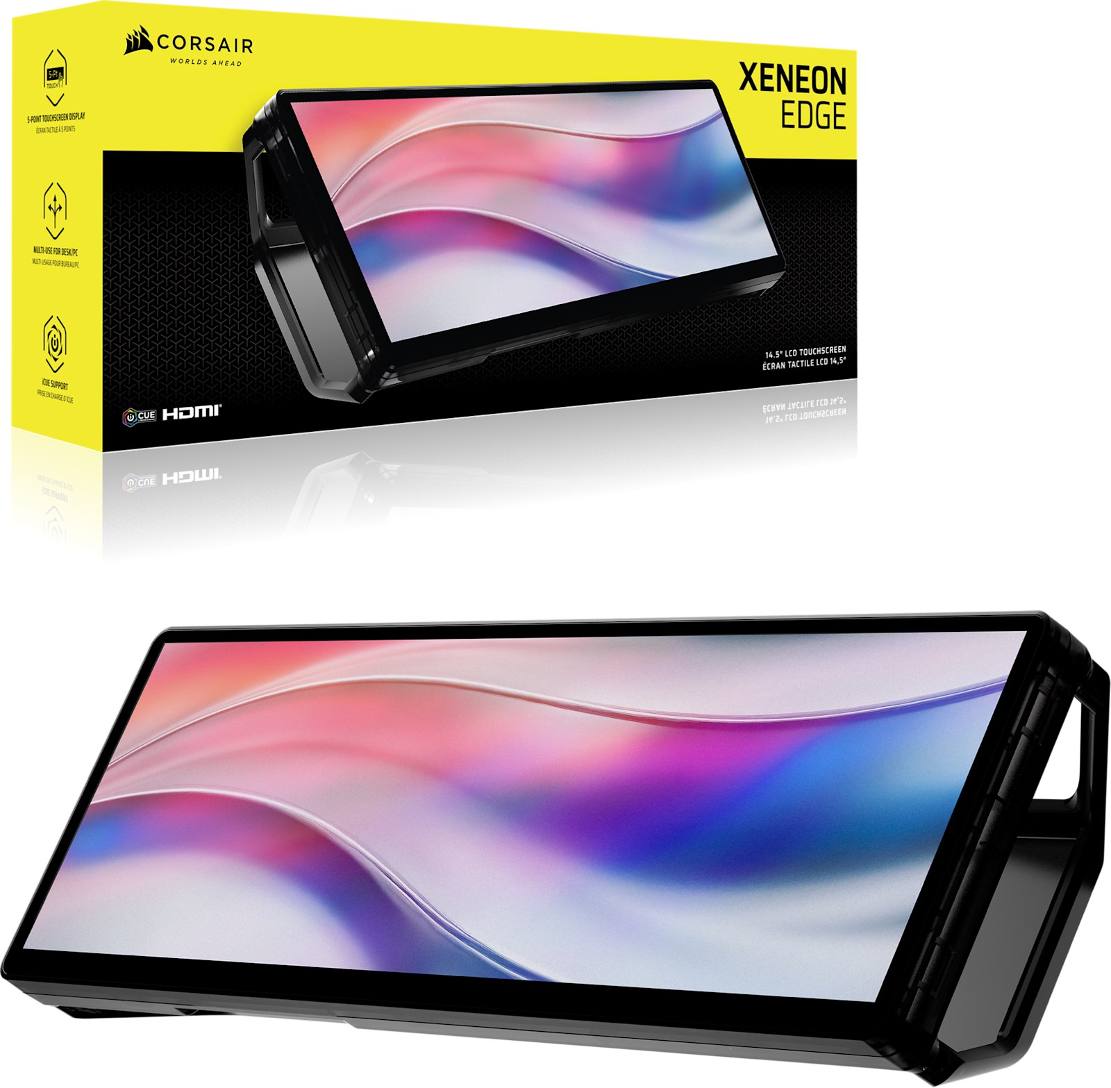 CORSAIR XENEON EDGE Smoke with its retail box