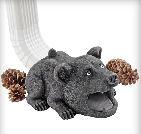 Big Boss Bear Gutter Guardian Downspout Statue