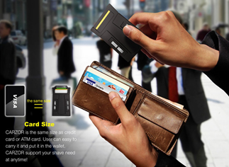 Carzor Card Shaped Razor And Mirror