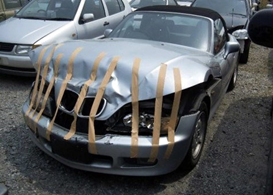 bmw taped hood